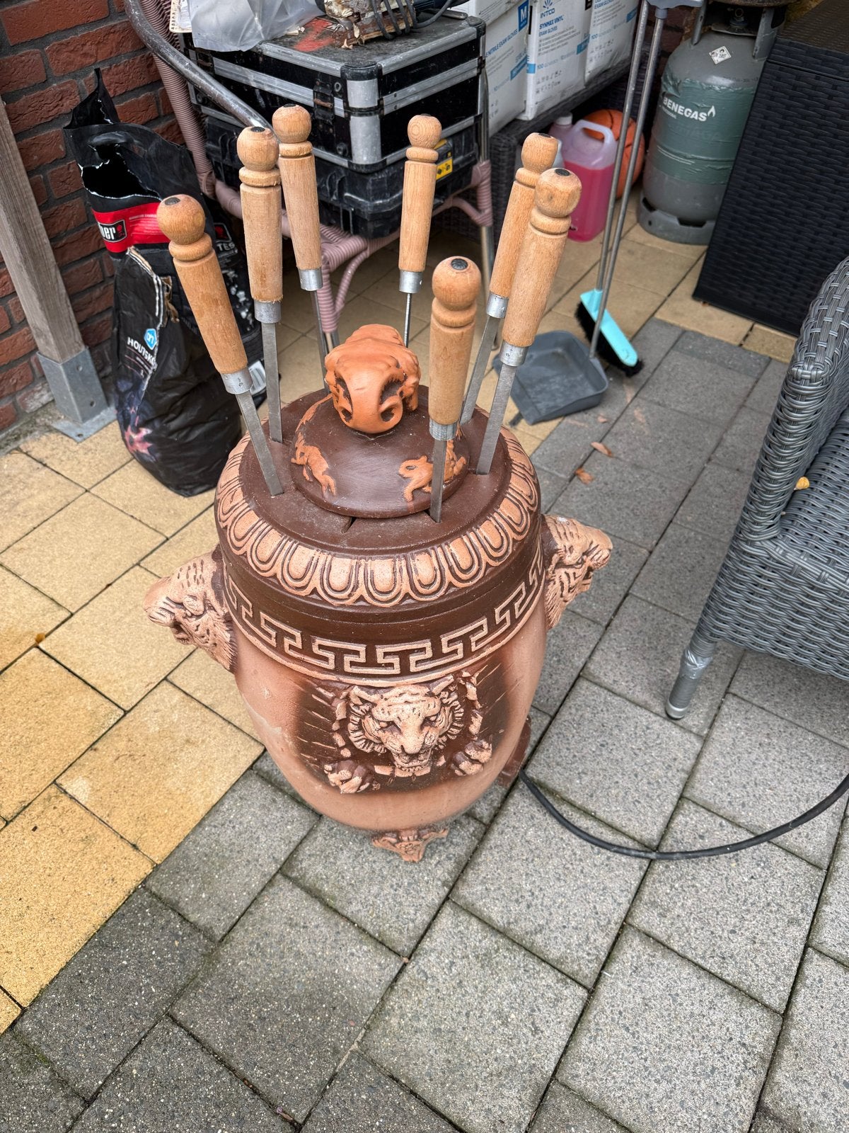 Elektrische Fonduepan met 6 Vorken - Terracotta Design, Ophalen of Verzenden, Zo goed als nieuw, Elektrisch, Fonduepan
