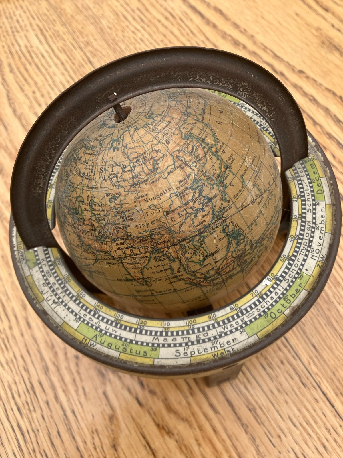 Antieke Globe Tafelmodel Jaren '30 - Wed J. Bekkers&Zoon, Ophalen of Verzenden