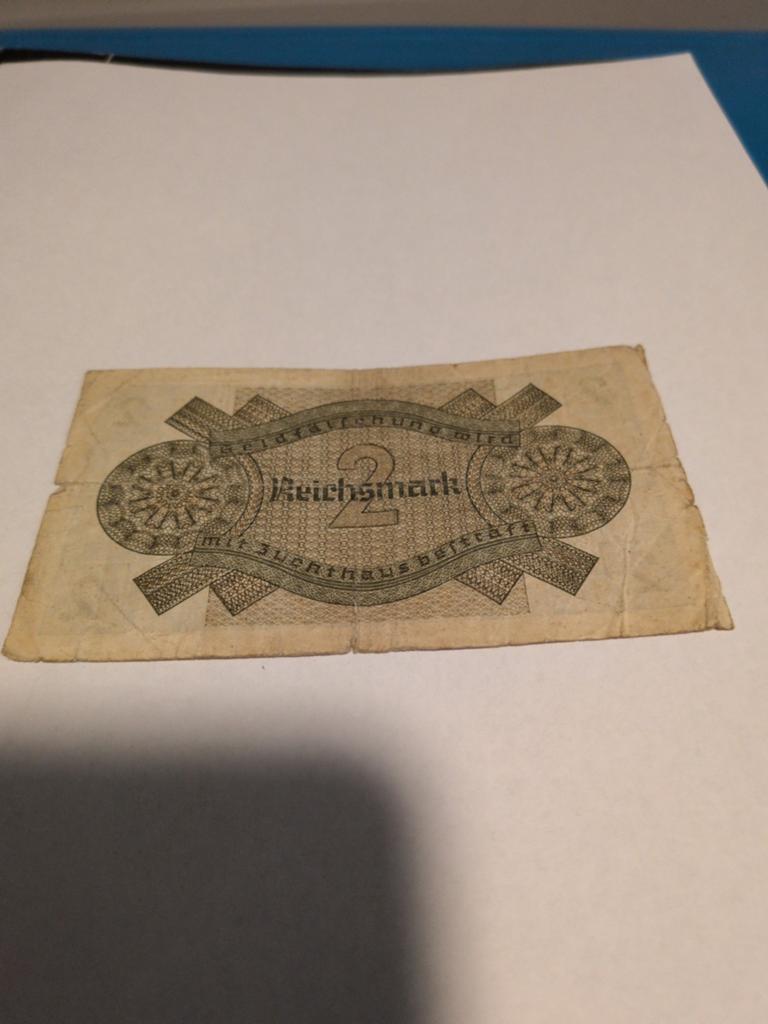 Historisch Duits bankbiljet: 2 Reichsmark, Ophalen of Verzenden, Overige landen, Los biljet