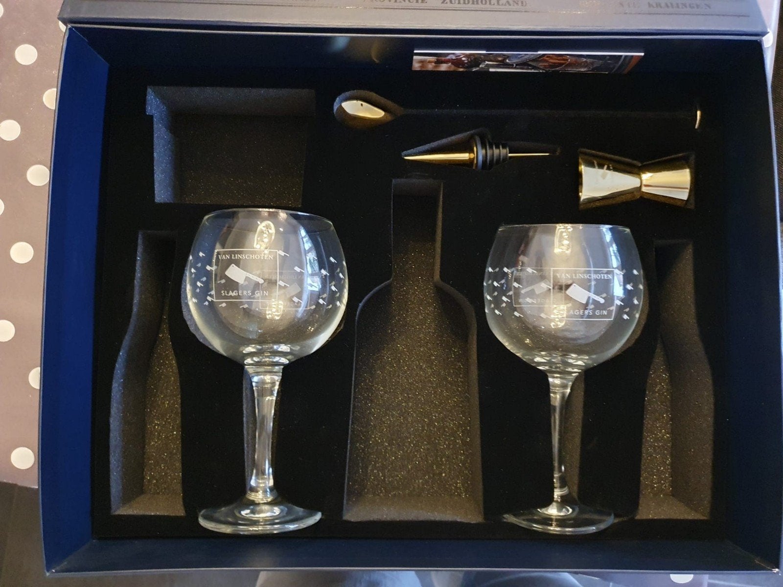 Van Linschoten Slagers Gin - nieuwe glazen met toebehoren, Ophalen of Verzenden, Nieuw, Rvs of Chroom
