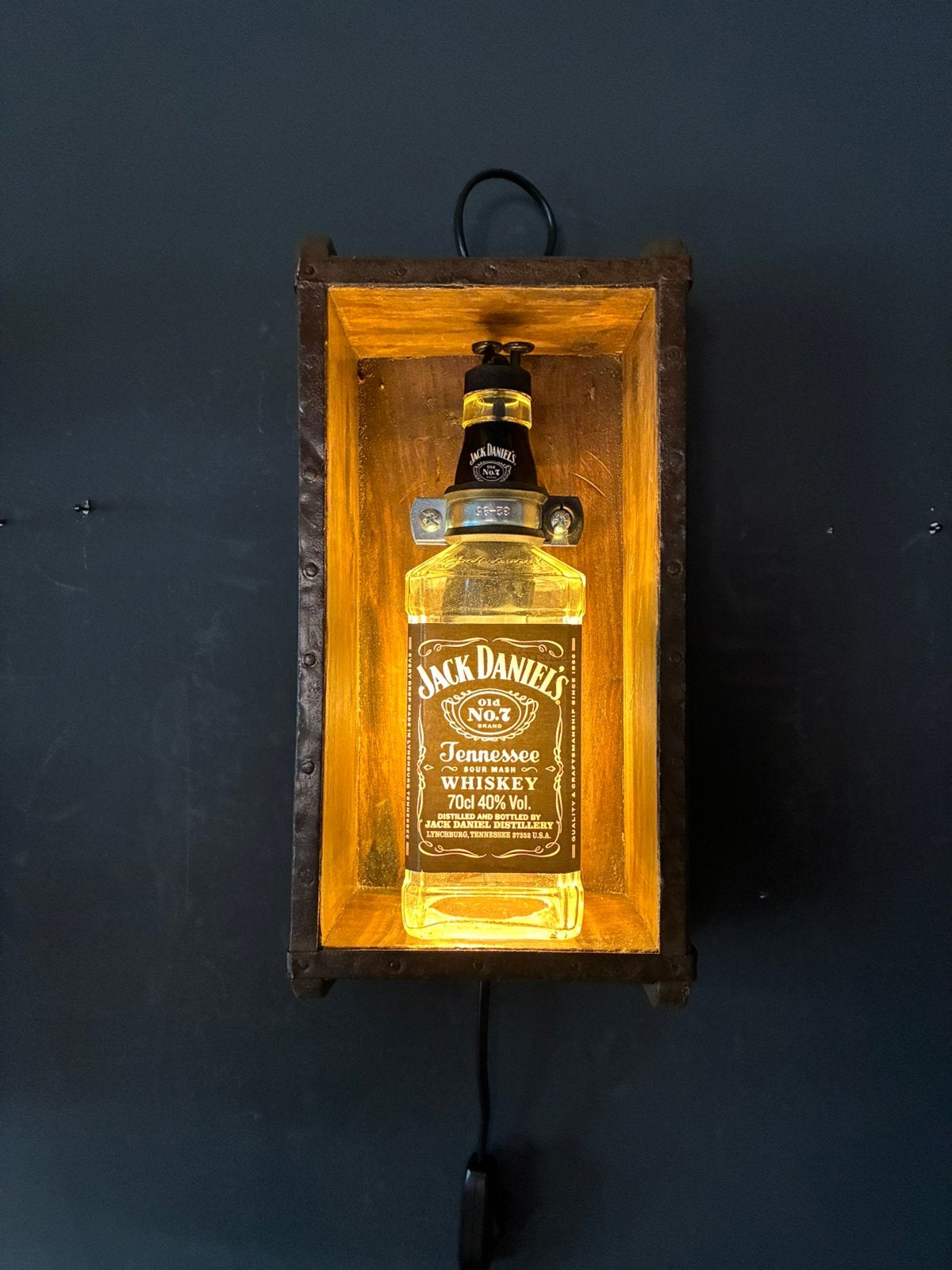Jack Daniel’s oude steenmal wandlamp, Met schakelaar, Nieuw, Wandlamp, Glas