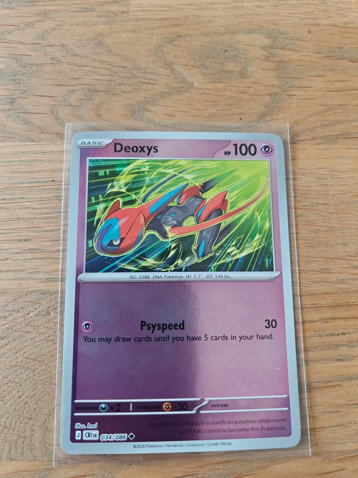 Deoxys 034/086 Reverse Holo Pokémon Kaart, Ophalen