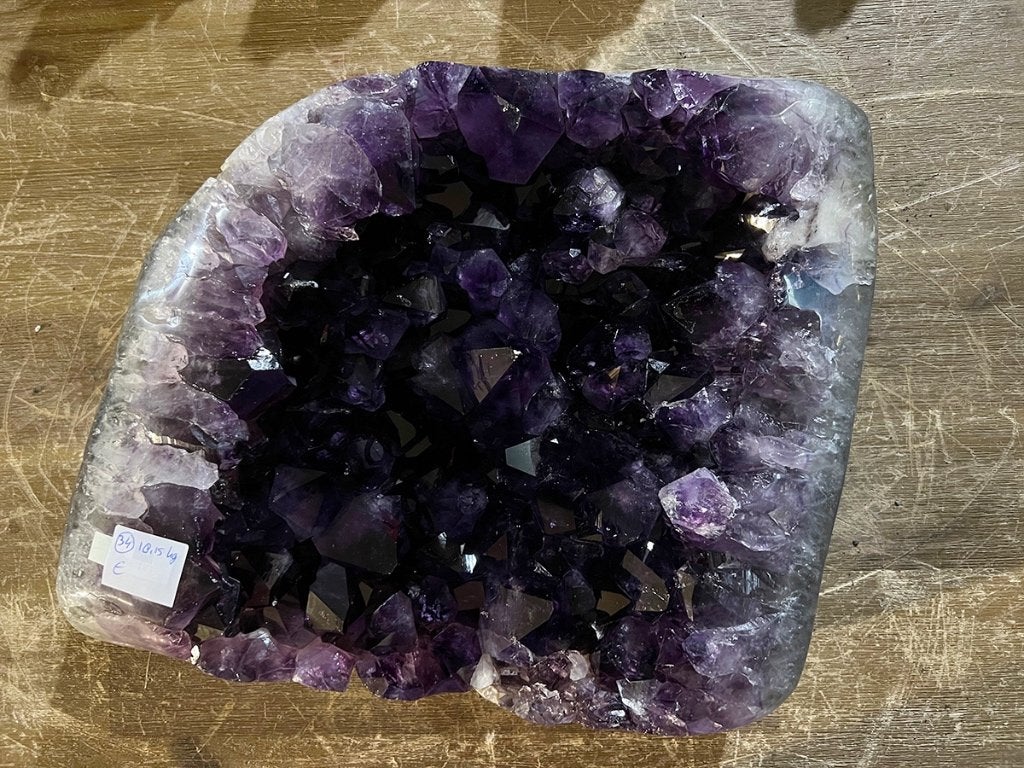 Amethist Cluster (34) diep paars van kleur, top stuk, Ophalen of Verzenden, Mineraal
