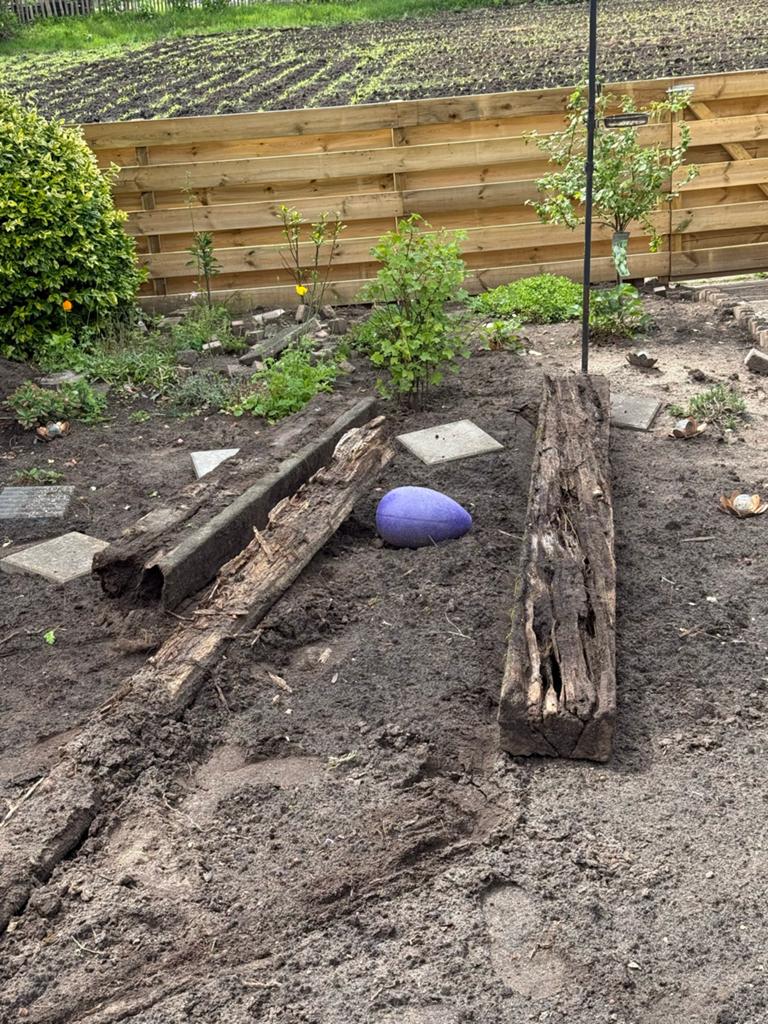 Houten bielzen, Tuin en Terras, Bielzen en Borders, Ophalen, Gebruikt, Hout, Biels