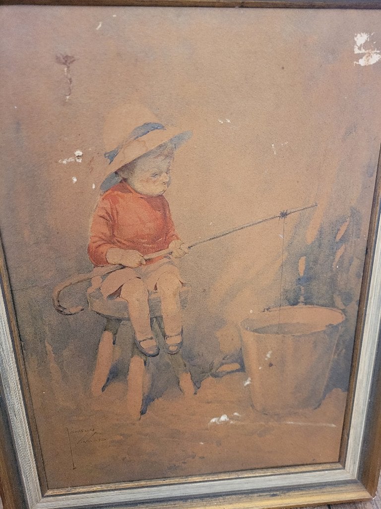 Vintage houten lijst, Heikant 21 Kaatsheuvel, Gebruikt, 32 cm, Schilderijlijst