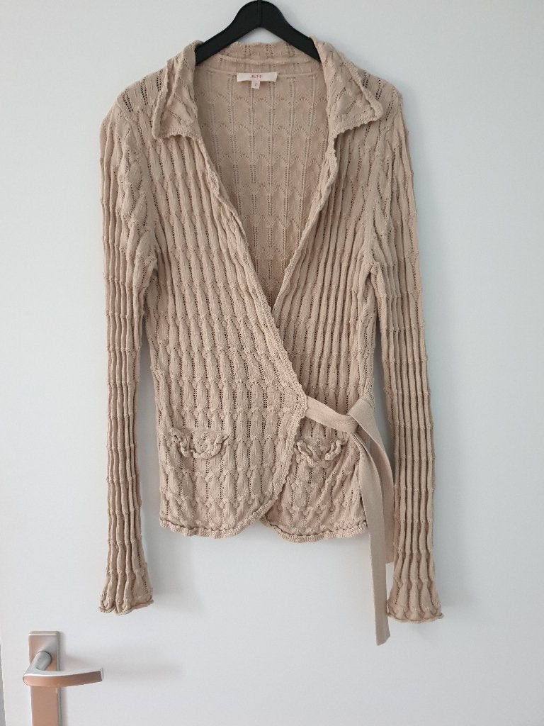 Jeff vest maat S, Ophalen, Beige, Maat 36 (S), Gedragen