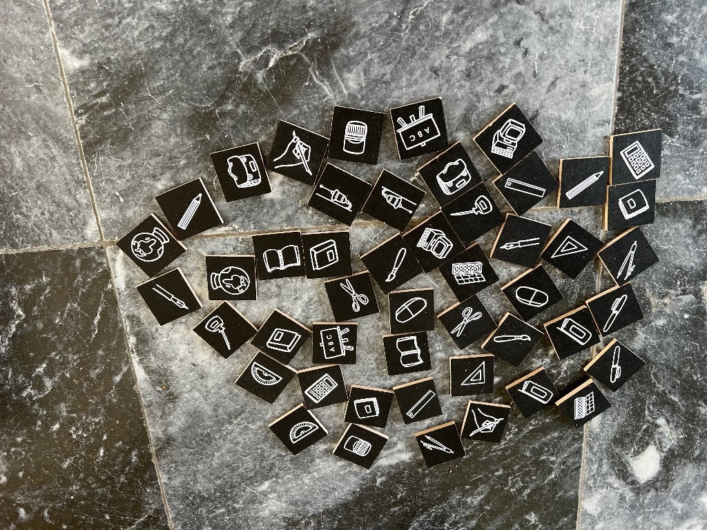 Memory spelletje met houten blokjes compleet, Ophalen, Zo goed als nieuw