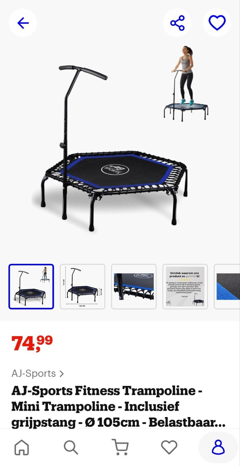 Mini trampoline - Zo goed als nieuw, Ophalen, Zo goed als nieuw, Buik, Overige typen