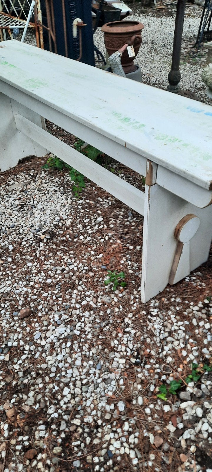 Vintage houten bankje - perfect voor tuin of hal, Ophalen