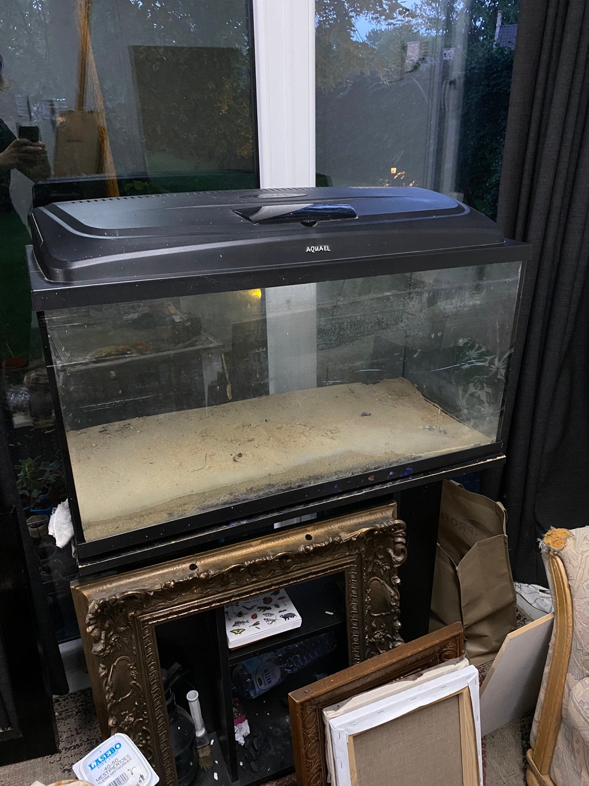 Aquarium met meubel 80 x 35 x 40, Dieren en Toebehoren, Ophalen, Zo goed als nieuw, Leeg aquarium