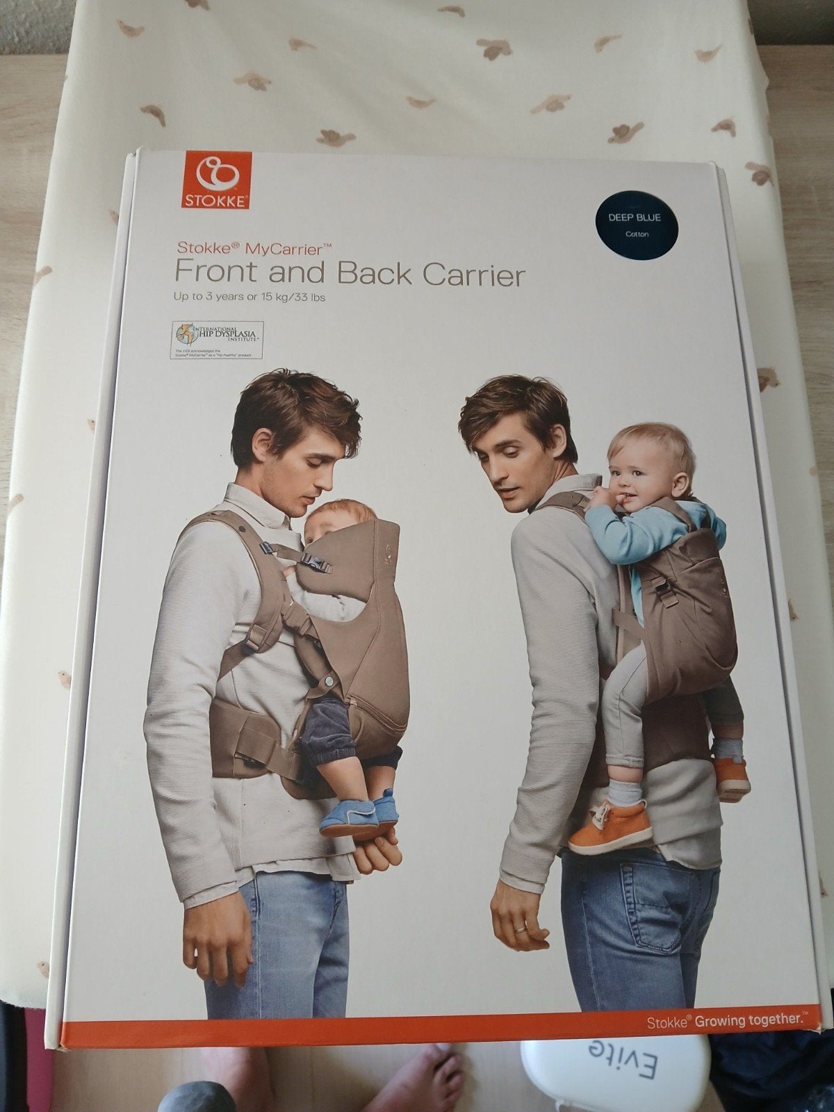 Stokke MyCarrier blauw, Kinderen en Baby's, Overige merken, Buik of Rug, Ophalen of Verzenden, Zo goed als nieuw