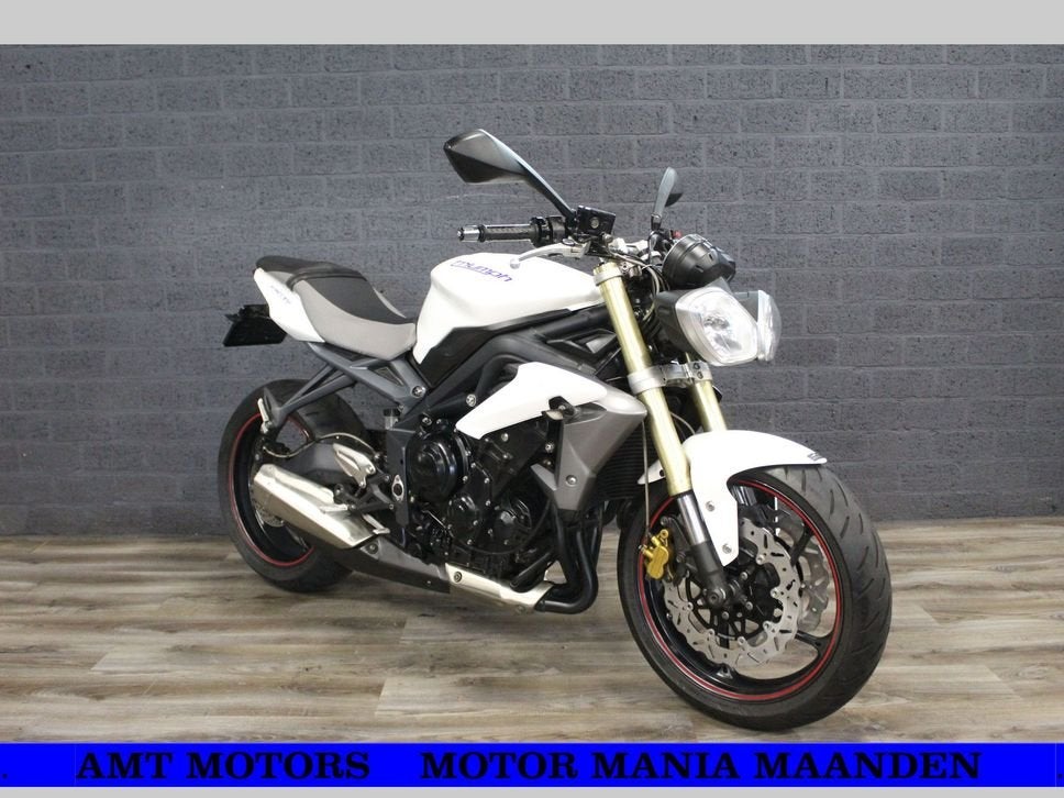 TRIUMPH STREET TRIPLE ABS (bj 2013) 42,266 km Crystal White, Motoren, Motorrijbewijs A, Bedrijf, Onbekend, Onbekend