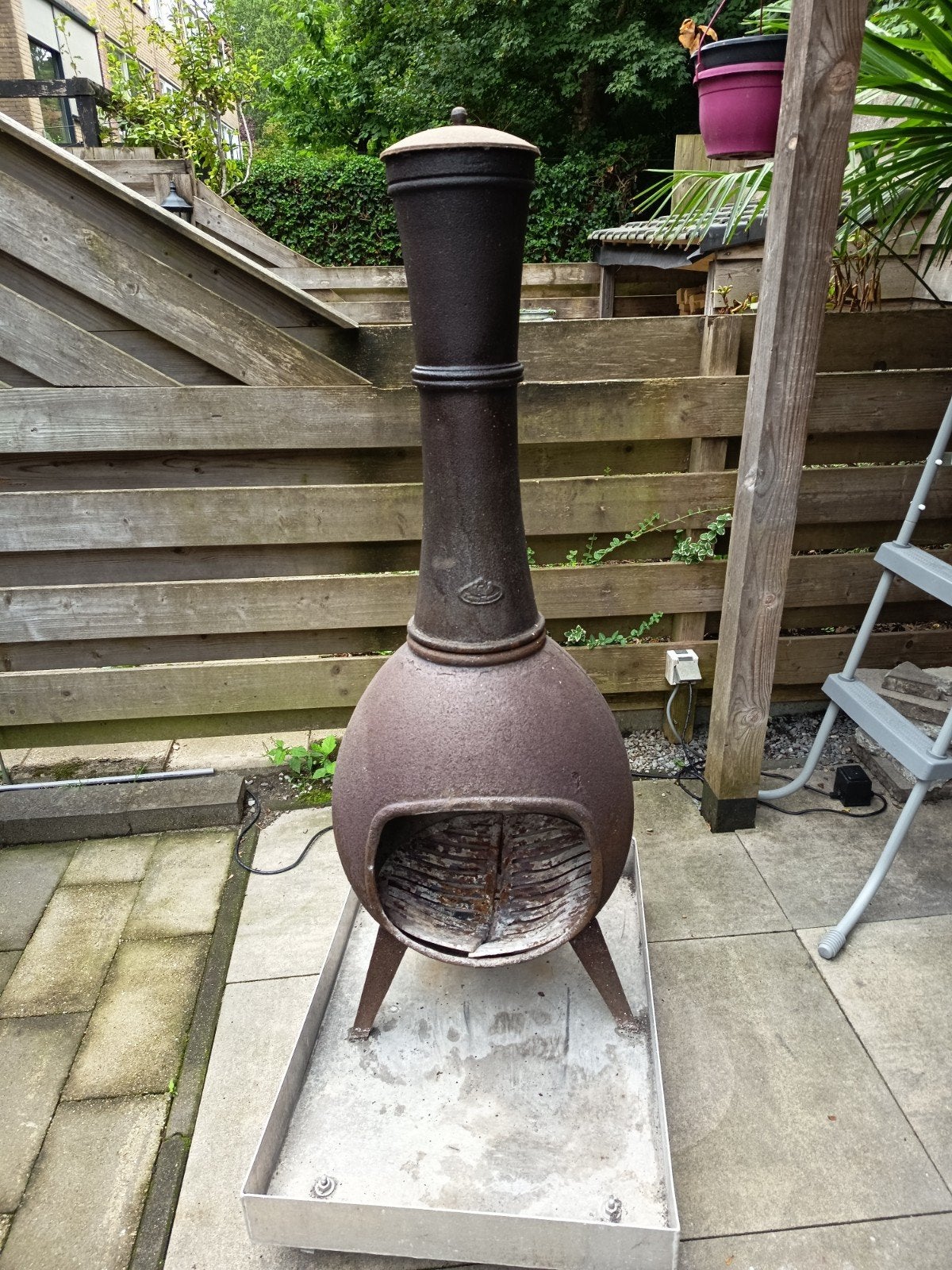 gietijzeren vuurpot, Tuin en Terras, Ophalen, Gebruikt