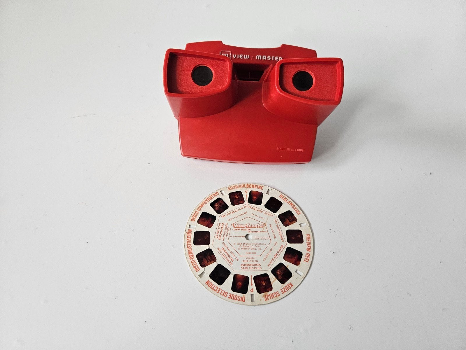 Vintage View-Master 3D kijker met schijf - Rood, Ophalen of Verzenden, Gebruikt