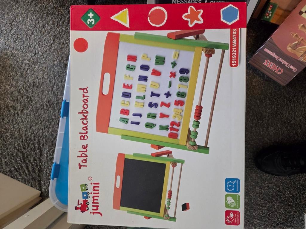 Jumini Tafel Schoolbord met Letters en Cijfers, Ophalen of Verzenden, Nieuw, Taal en Lezen
