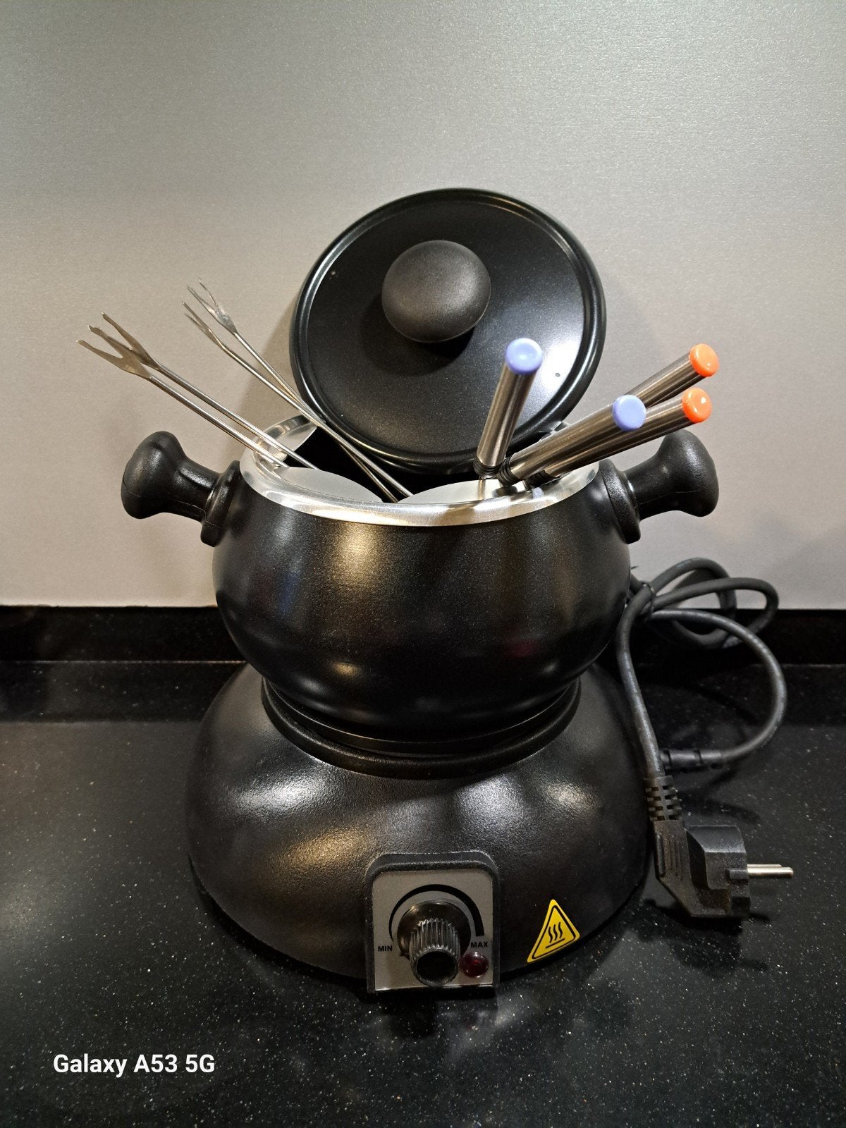 Nieuwe Elektrische fonduepan met vorken, zie omschrijving!, Witgoed en Apparatuur, Fonduesets, Ophalen of Verzenden, Nieuw, Elektrisch