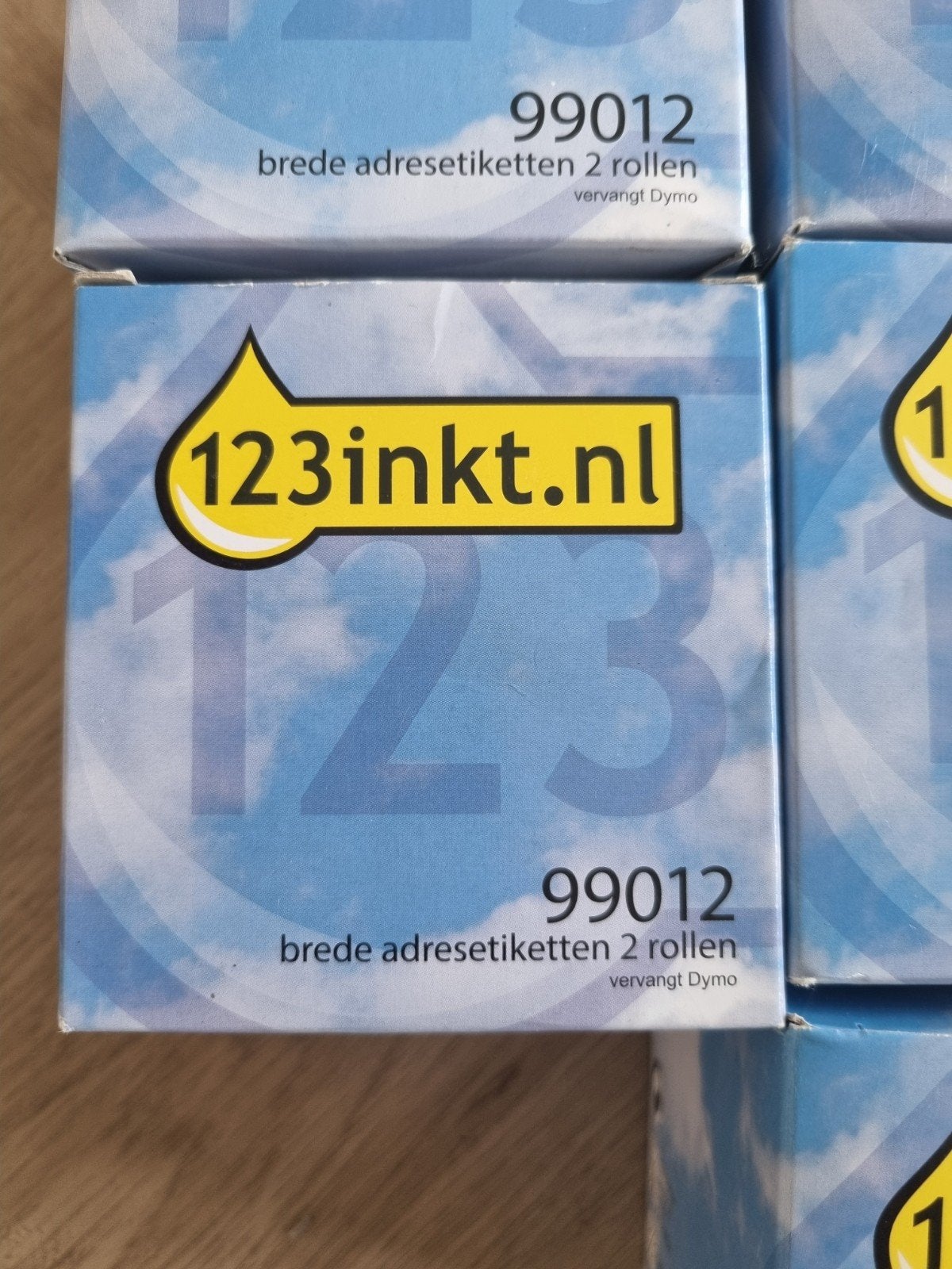 123inkt 99012 brede adresetiketten 10 rollen (vervangt Dymo), Computers en Software, Ophalen of Verzenden, Nieuw