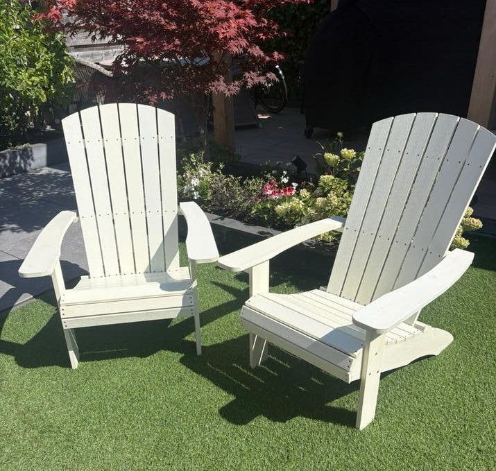 2 kunststof Adirondack stoelen., Tuin en Terras, Ophalen, Zo goed als nieuw, Kunststof