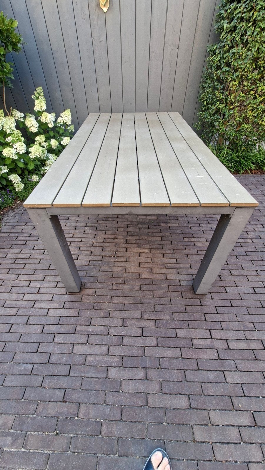 Robuuste tuintafel met aluminium frame en composiet blad, Ophalen, Rechthoekig, Aluminium