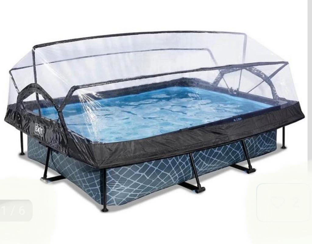Zwembad met overkapping exit, Tuin en Terras, Zwembaden, Ophalen, Minder dan 80 cm, Zo goed als nieuw, Opzetzwembad