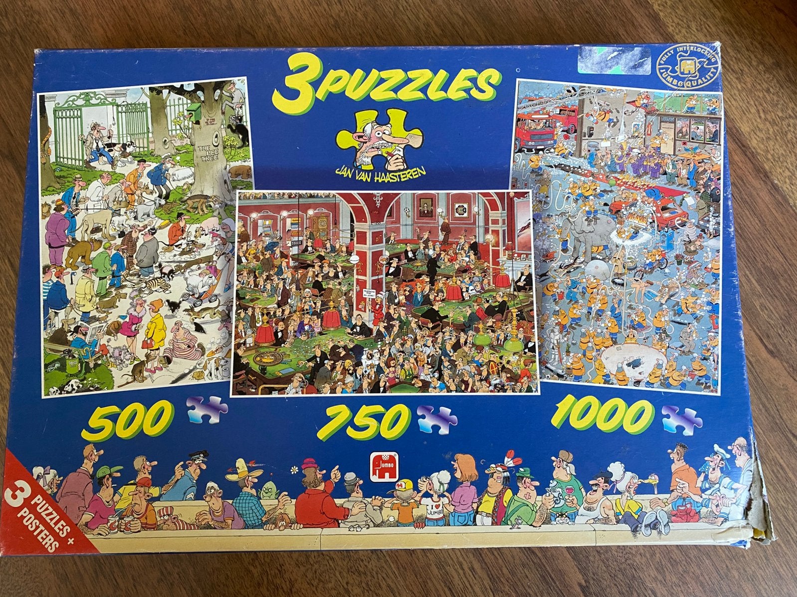 Jan van Haasteren 3 in 1 doos, Hobby en Vrije tijd, Denksport en Puzzels, Ophalen, 500 t/m 1500 stukjes, Gebruikt, Legpuzzel