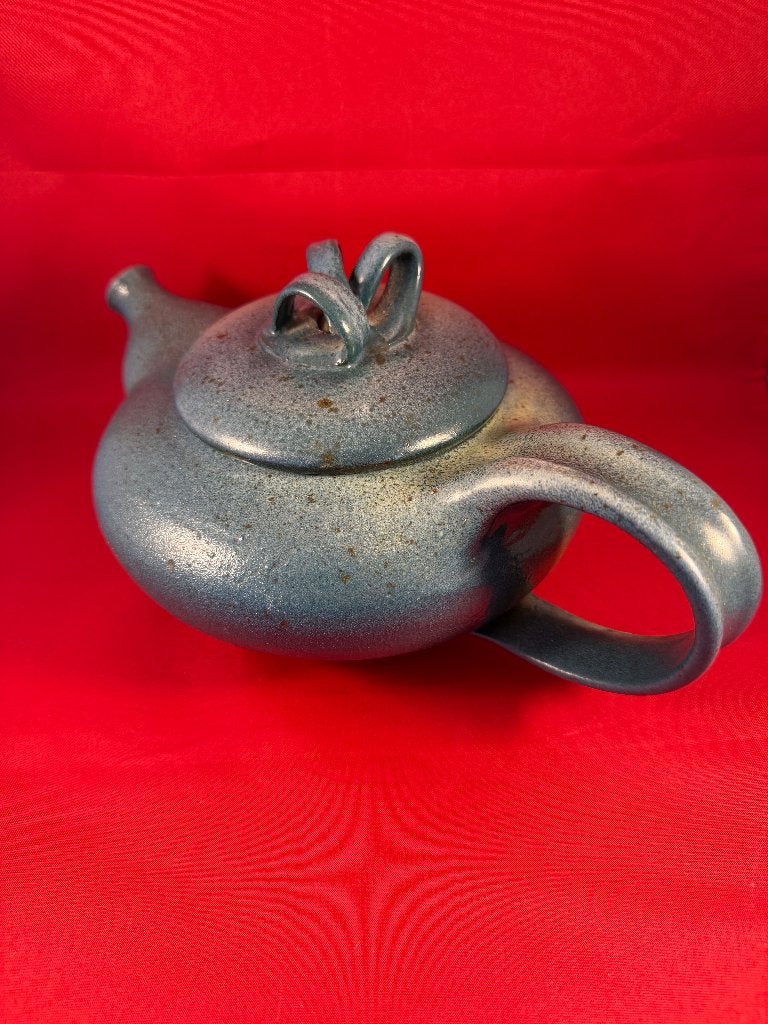 Prachtige grijs/blauwe theepot van Philippe Dansette, Antiek en Kunst, Ophalen of Verzenden