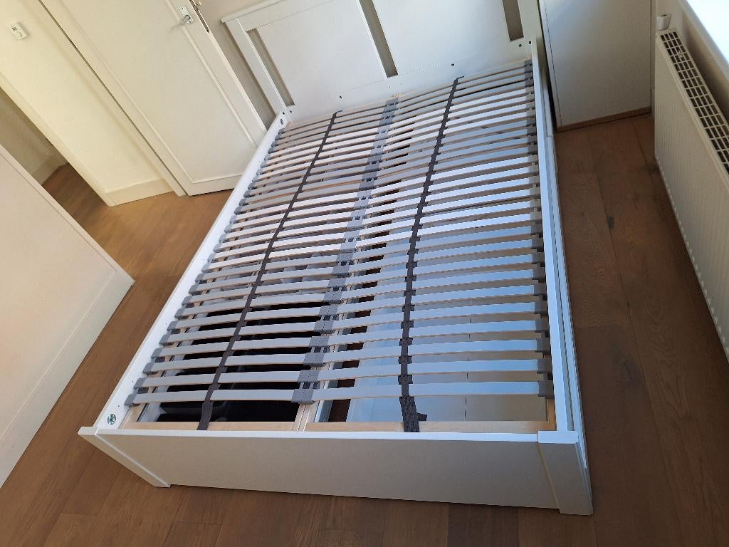 IKEA SONGESAND bed 1.40x2.00 klaar voor ophalen !, Ophalen, Gebruikt, Wit, Tweepersoons