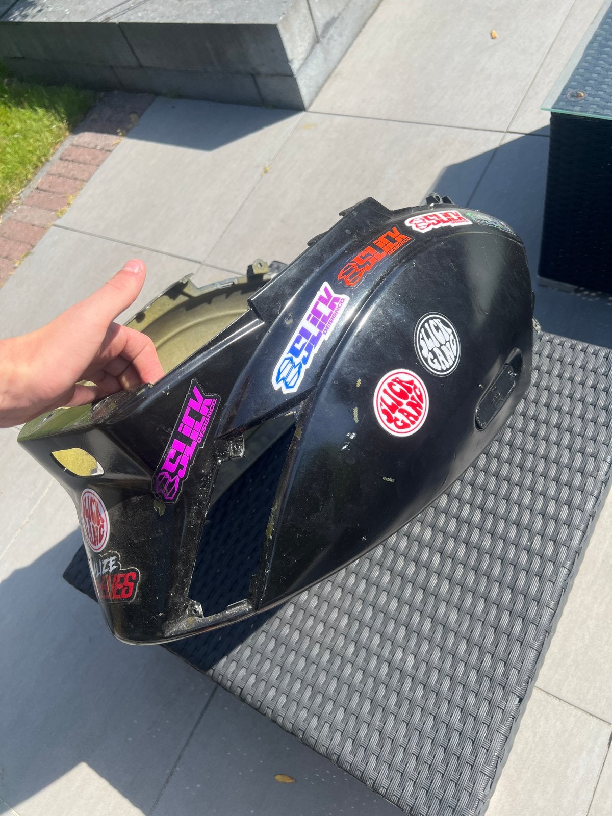 Zwarte achterkap voor Piaggio Zip met stickers, netjes, Ophalen of Verzenden, Gebruikt, Kap, Piaggio