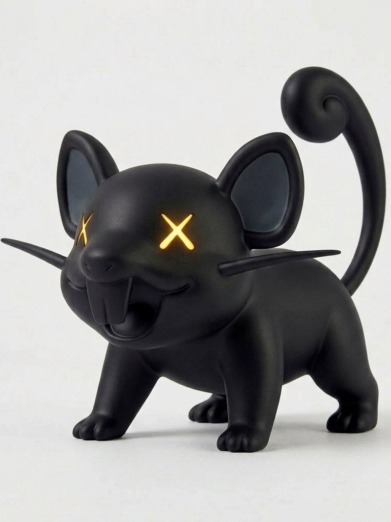 Kaws x Pokemon Raticate Figuur - Zwart, D, Ophalen of Verzenden, Zo goed als nieuw, X