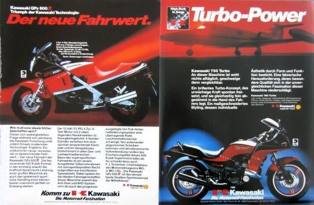 22 vintage reclames Kawasaki motorfiets 77-87 motor motoren, Ophalen of Verzenden, Gebruikt, Motoren