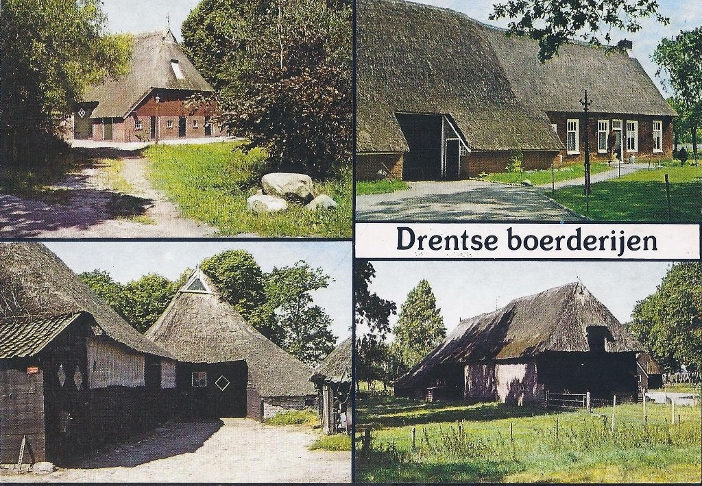 Drenthe Boerderijen Gelopen Ansichtkaart ( A1071 ), Ophalen of Verzenden, 1980 tot heden, Gelopen, Drenthe