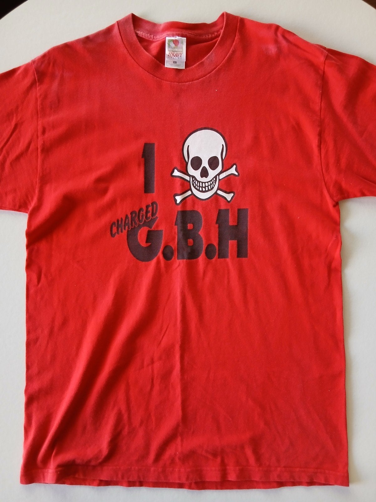 G.B.H. - t-shirt vintage L, Ophalen of Verzenden, Gedragen, Maat 52/54 (L), Rood
