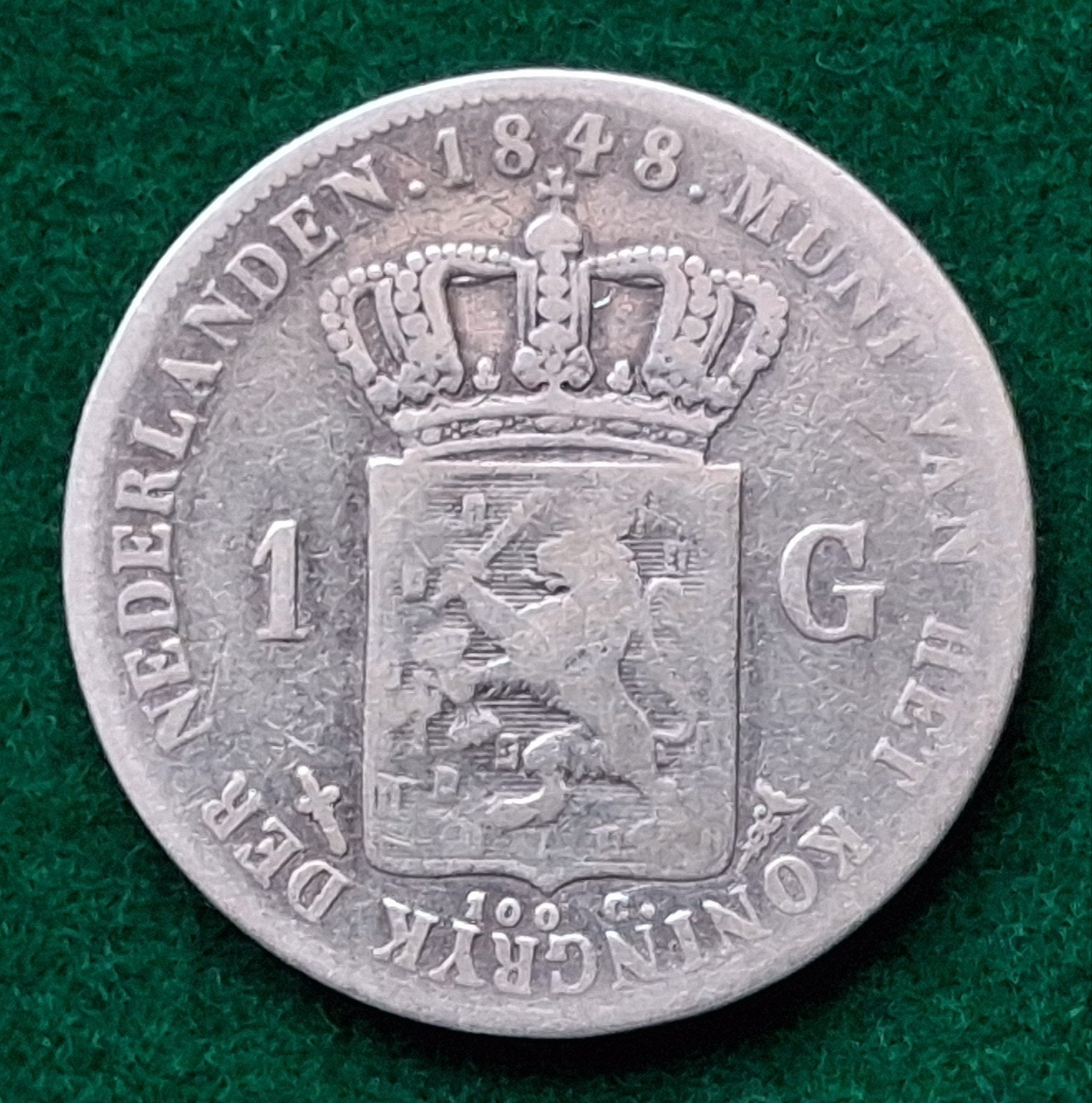 1 gulden 1848, Postzegels en Munten, Munten | Nederland, Ophalen of Verzenden, Koning Willem II, 1 gulden