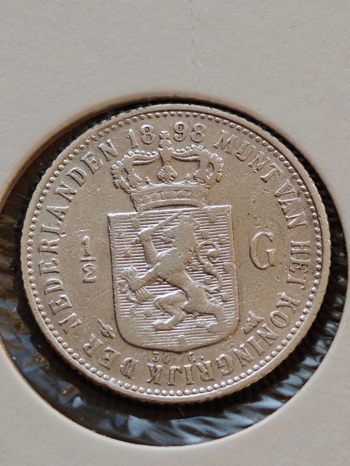 ½ Gulden 1898 Koningin Wilhelmina Zilveren Munt, Postzegels en Munten, Munten | Nederland, Ophalen of Verzenden