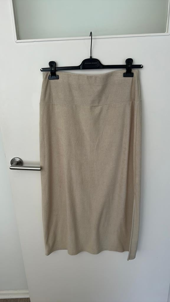 Rok Aimee the label M/L, Kleding | Dames, Ophalen of Verzenden, Zo goed als nieuw, Beige, Onder de knie