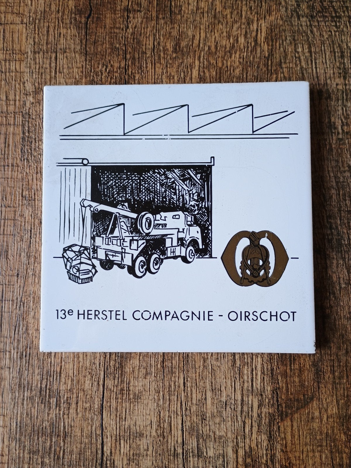 Oud tegeltje 13 e Herstel Compagnie Oirschot, Verzamelen, Ophalen of Verzenden, Landmacht, Nederland