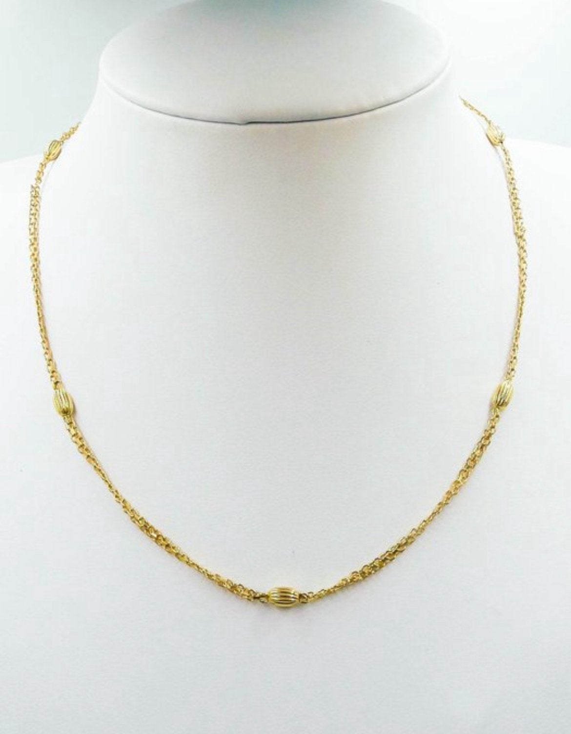 Gouden collier met 5 gouden bedels, Ophalen of Verzenden, Zo goed als nieuw