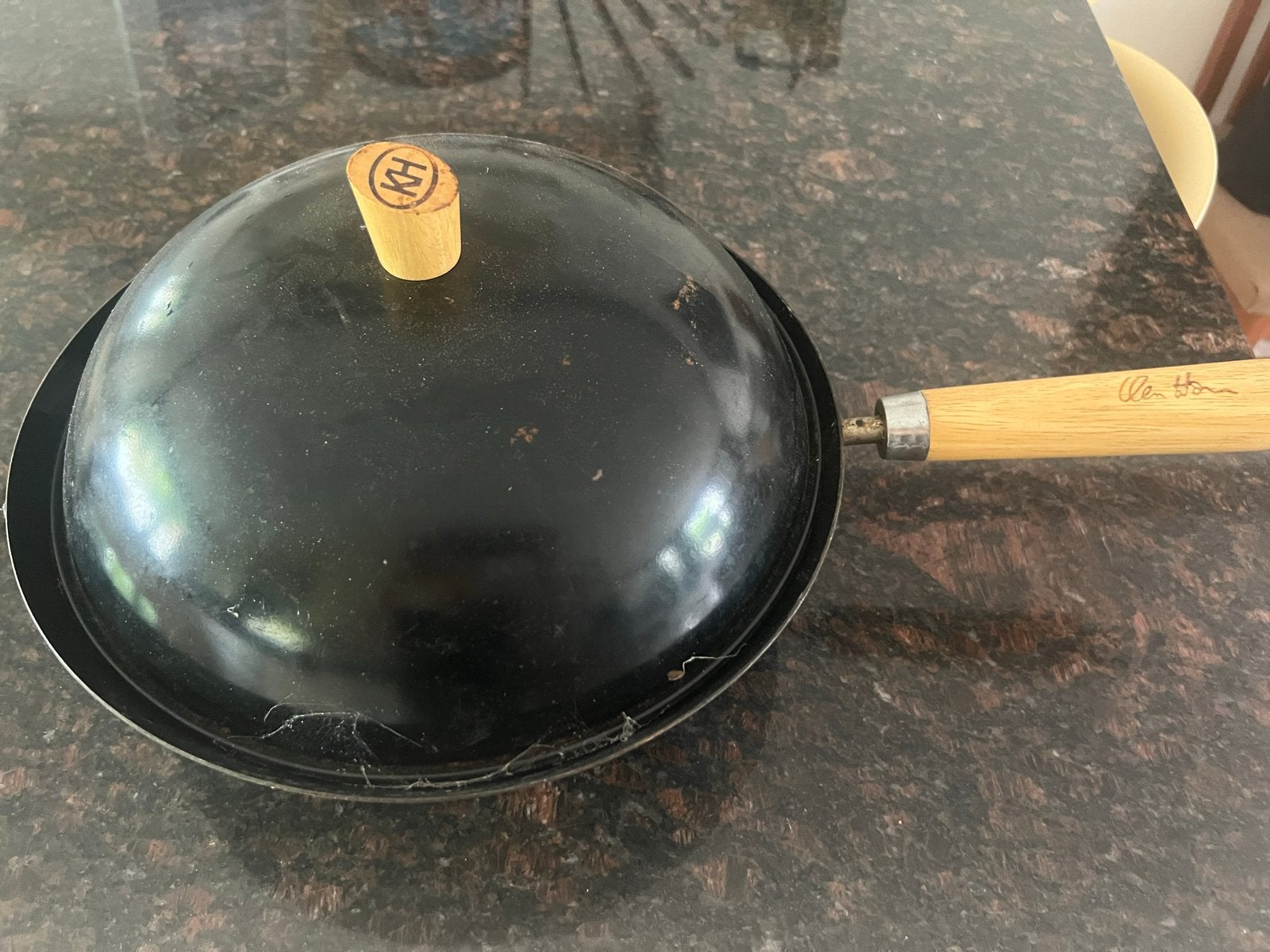 Gebruikte Wokpan met Deksel - KH Merk, Overige materialen, Gebruikt, Met deksel, Ophalen of Verzenden