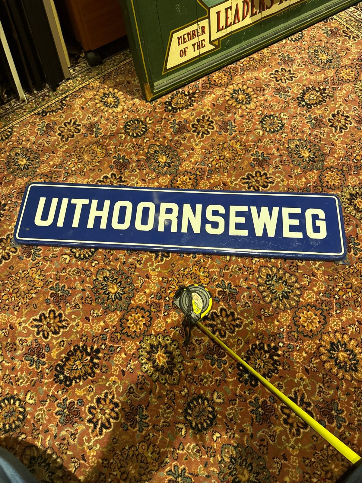Oud emaille straatnaambord 'UITHOORNSEWEG', Antiek en Kunst, Antiek | Emaille, Ophalen