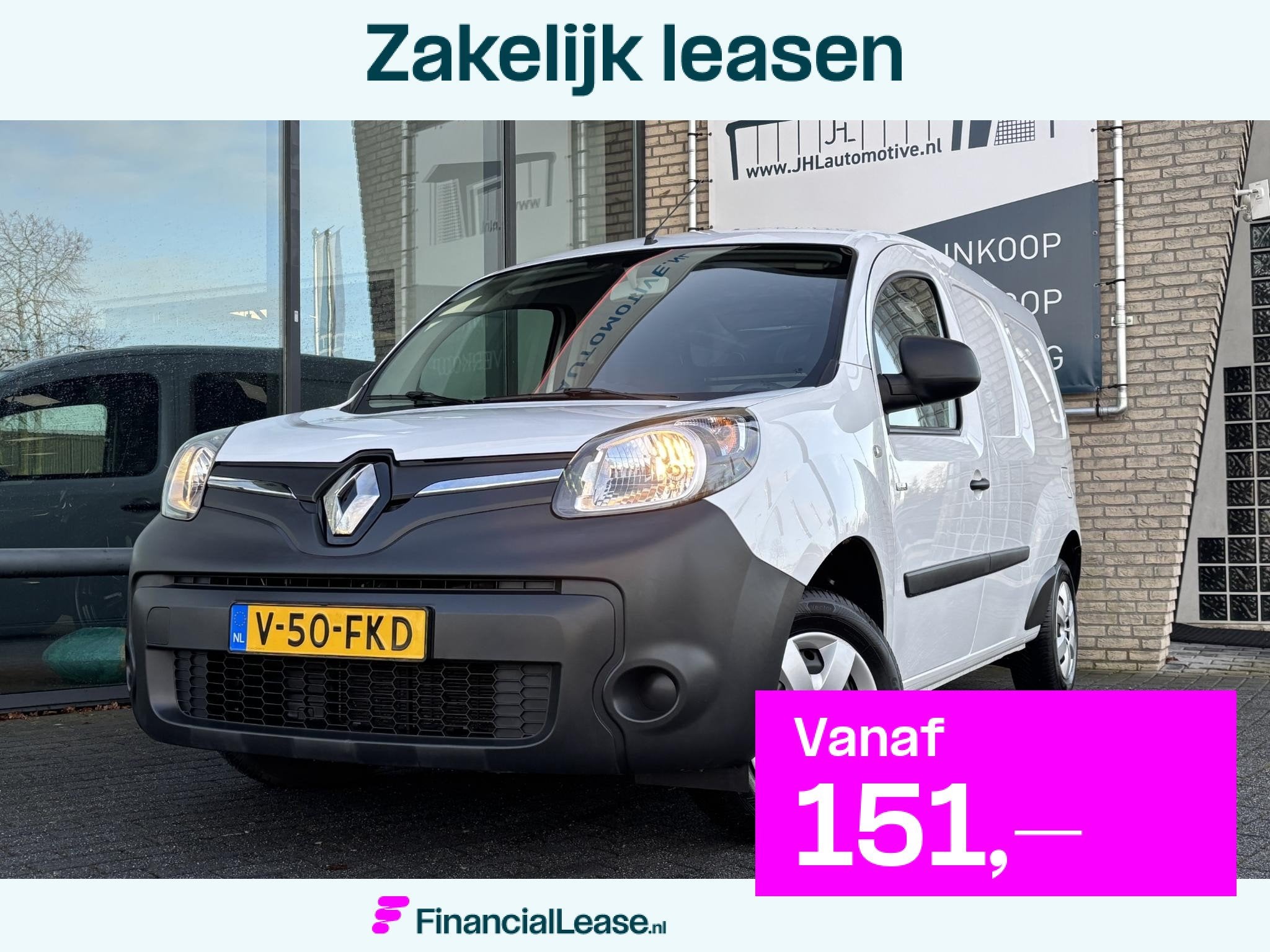 Renault Kangoo Z.E. Maxi*A/C*EX.ACCU*HUURACCU*BLUETOOTH*SCHU, Gebruikt, 322 kg, 33 kWh, Wit