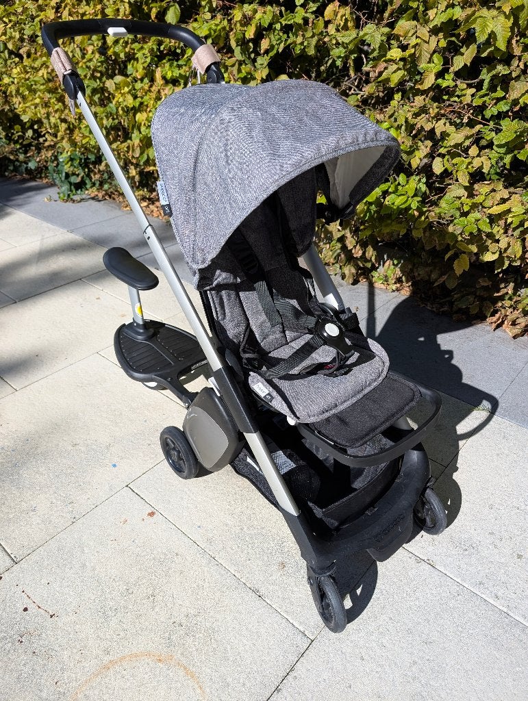 Bugaboo Ant met meerijdplankje en regenhoes - reisbuggy, Gebruikt, Bugaboo, Verstelbare duwstang, Ophalen