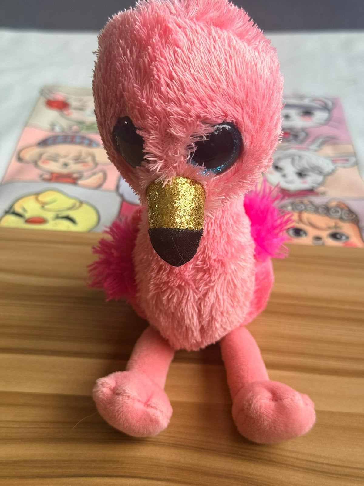 Schattige flamingo knuffel TySilk, Kinderen en Baby's, Ophalen of Verzenden, Zo goed als nieuw, Overige typen