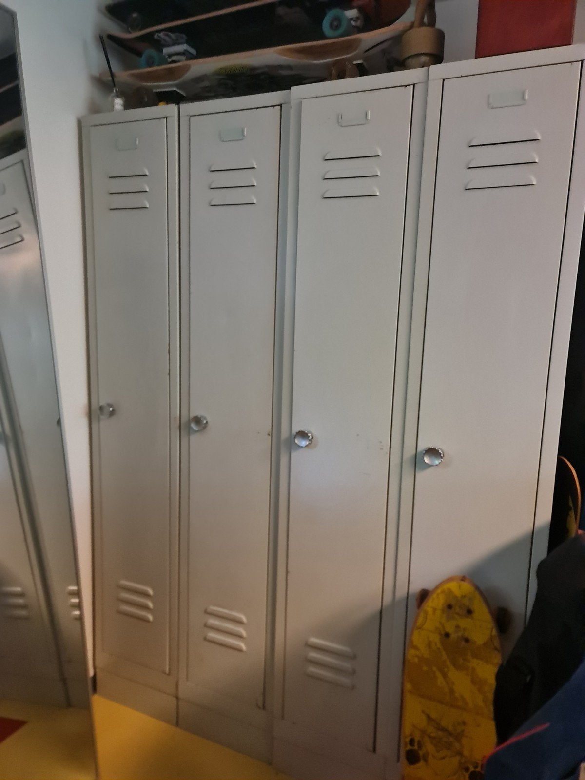 Industriële Stalen Lockers 5x totaal., Huis en Inrichting, Ophalen, Gebruikt, Industrieel