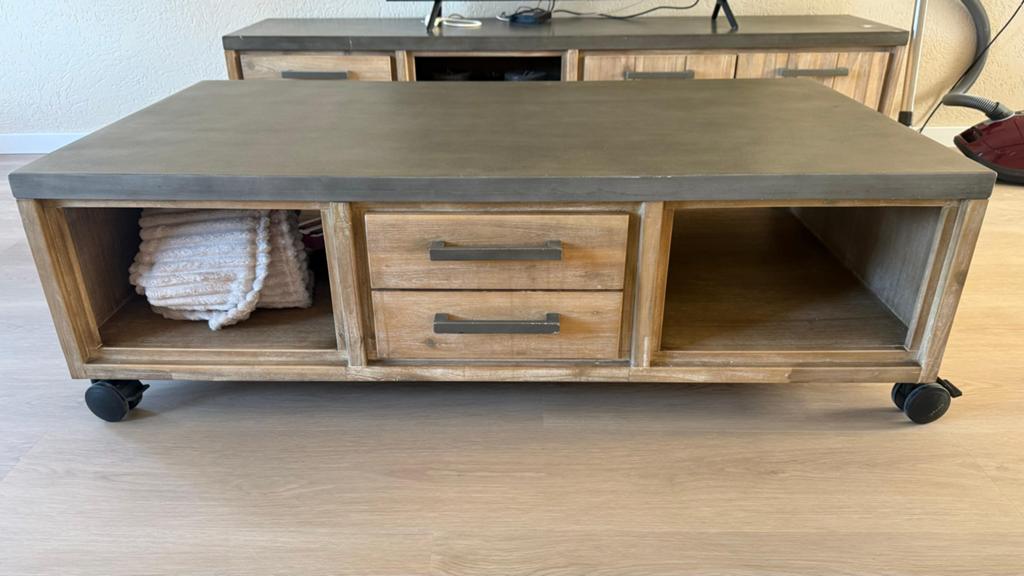 Pronto Meubelset: Eettafel, Salontafel, Tv-meubel, Gebruikt, Vijf personen of meer, 150 tot 200 cm, Rechthoekig