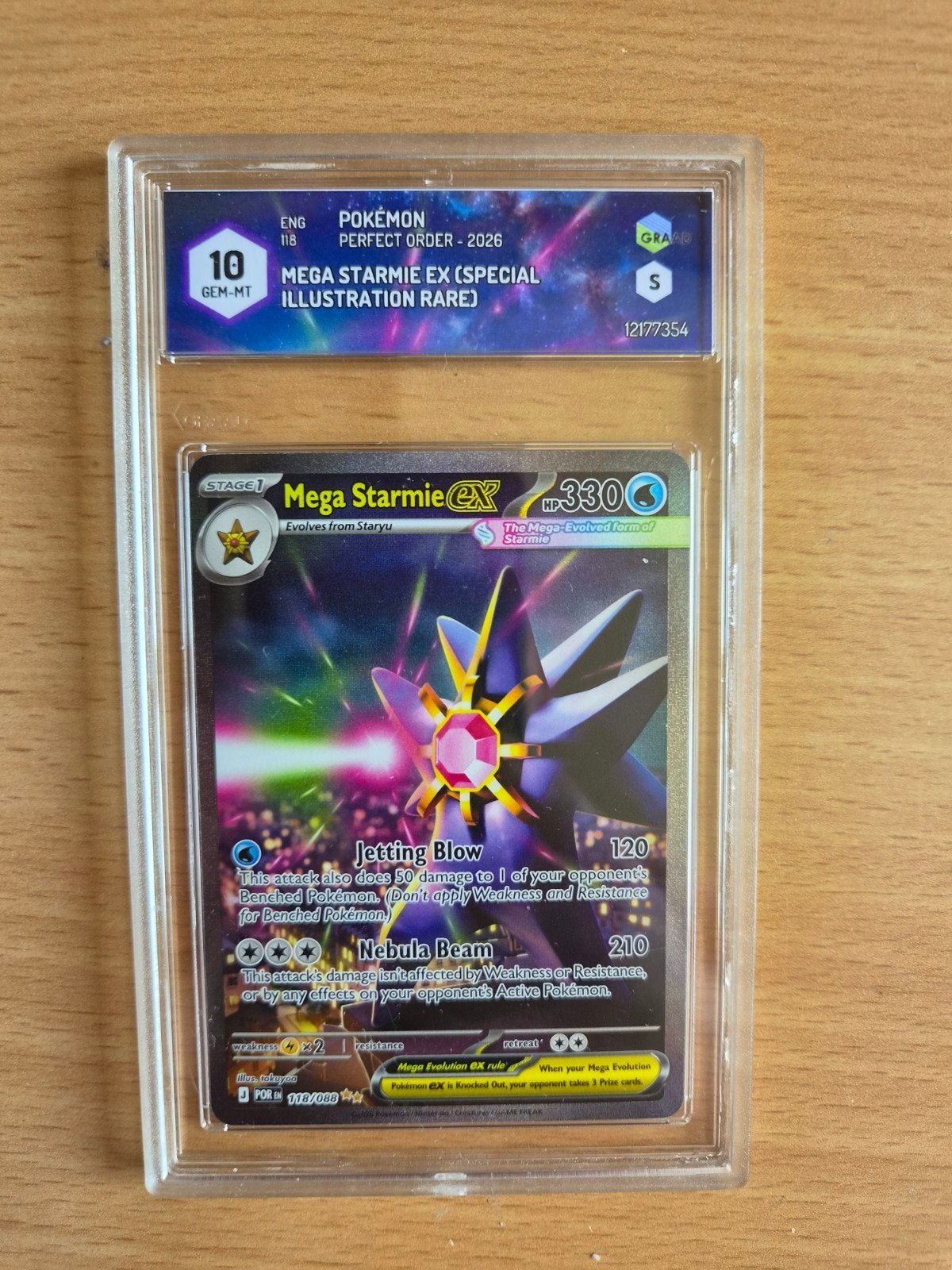 Pokémon Perfect Order Mega Starmie 118 Graad 10, Ophalen of Verzenden, Nieuw