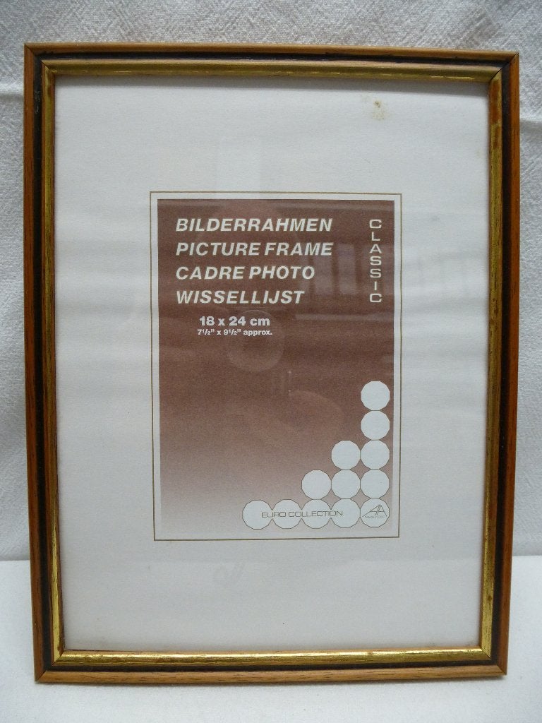 Klassiek houten fotolijst van de Euro Collection | nieuw, Bruin, 24 cm, Nieuw, Ophalen of Verzenden