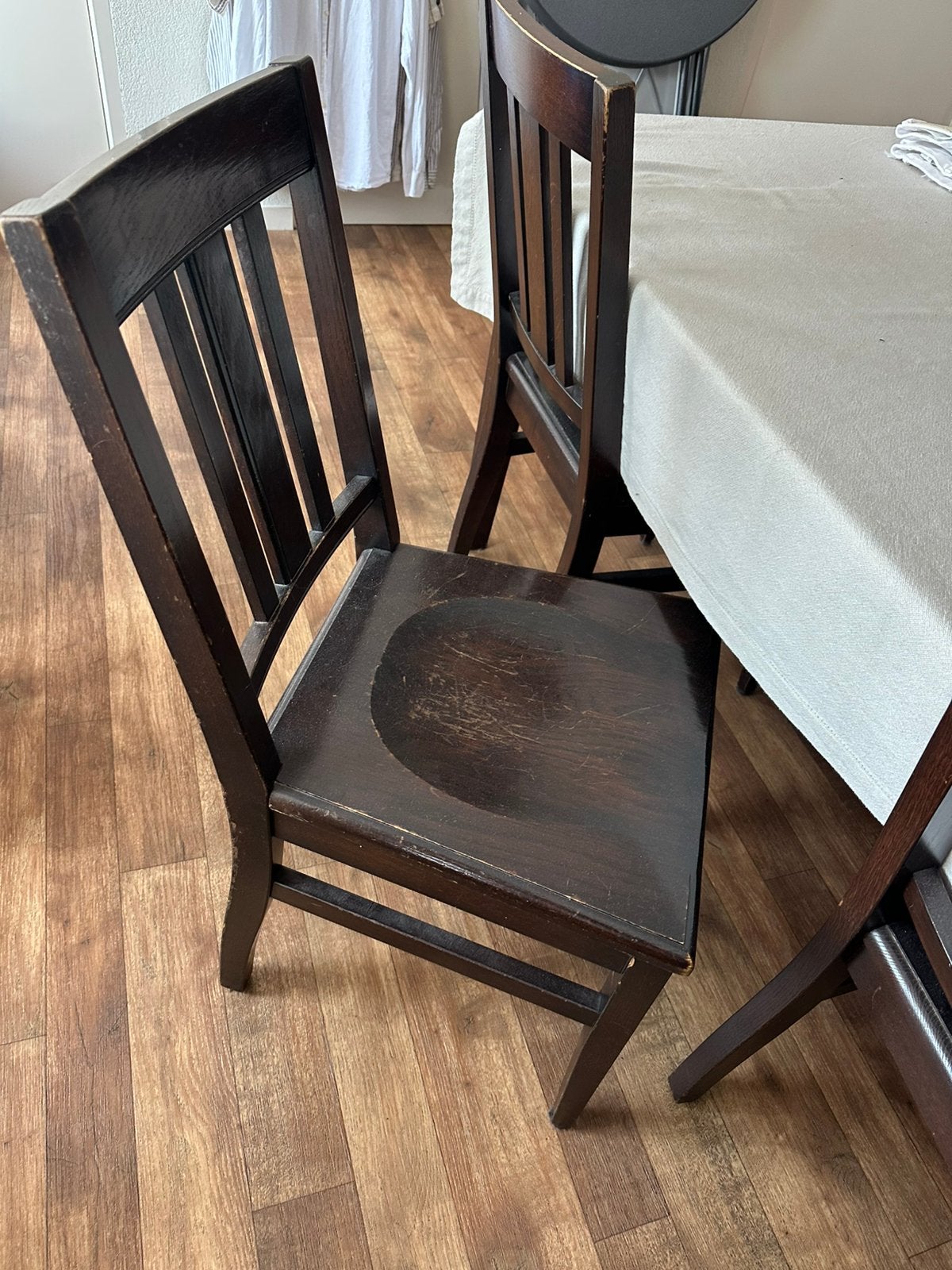 Eetkamer patronaatstoelen massief eiken 8 stuks, Ophalen, Gebruikt, Bruin, Vijf, Zes of meer stoelen