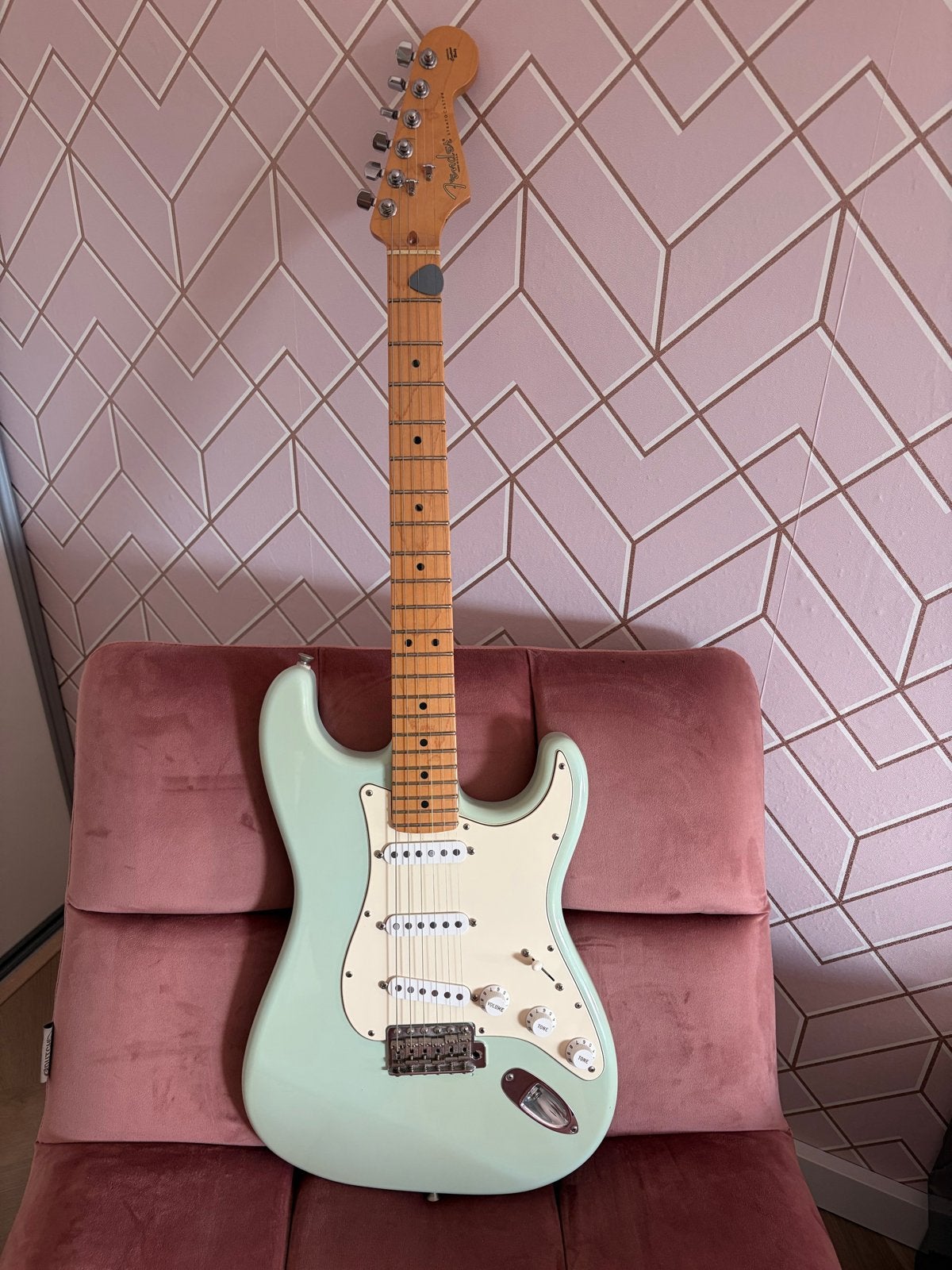 Fender Stratocaster elektrische gitaar - Daphne Blue, Ophalen, Gebruikt, Solid body, Fender