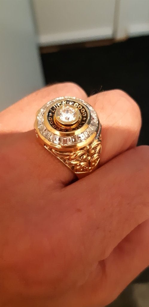 Prachtige 18K ring, 21 gr. Zware ring. Zie omschr., Ophalen, 20 of groter, Heer, Zo goed als nieuw