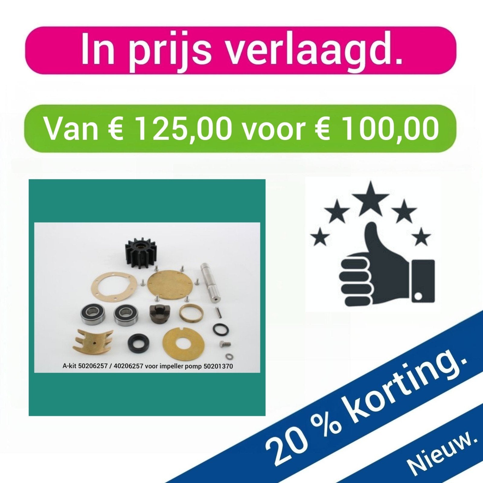 50206257 / 40206257 - A-kit voor impeller pomp 50201370 | Nw, Ophalen of Verzenden, Nieuw, Onderhoud en Reparatie